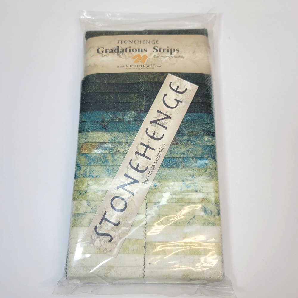 Northcott Stonehenge Gradations Strips Robins Egg Linda Ludovico 40pc 2.5" Jelly